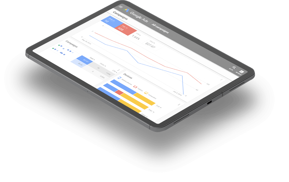 Google ADS Yanınızda Tablet Görseli