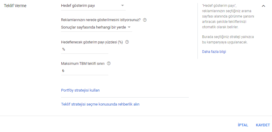 teklif verme
