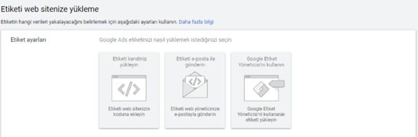 etiketi web sitesine yükleme